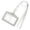 thumbnail image 1 of Multi- Badge Holder with Neck Lanyard Waterproof Dustproof Card for Name Cards, 2 Horizontal Gray, 1 of 8