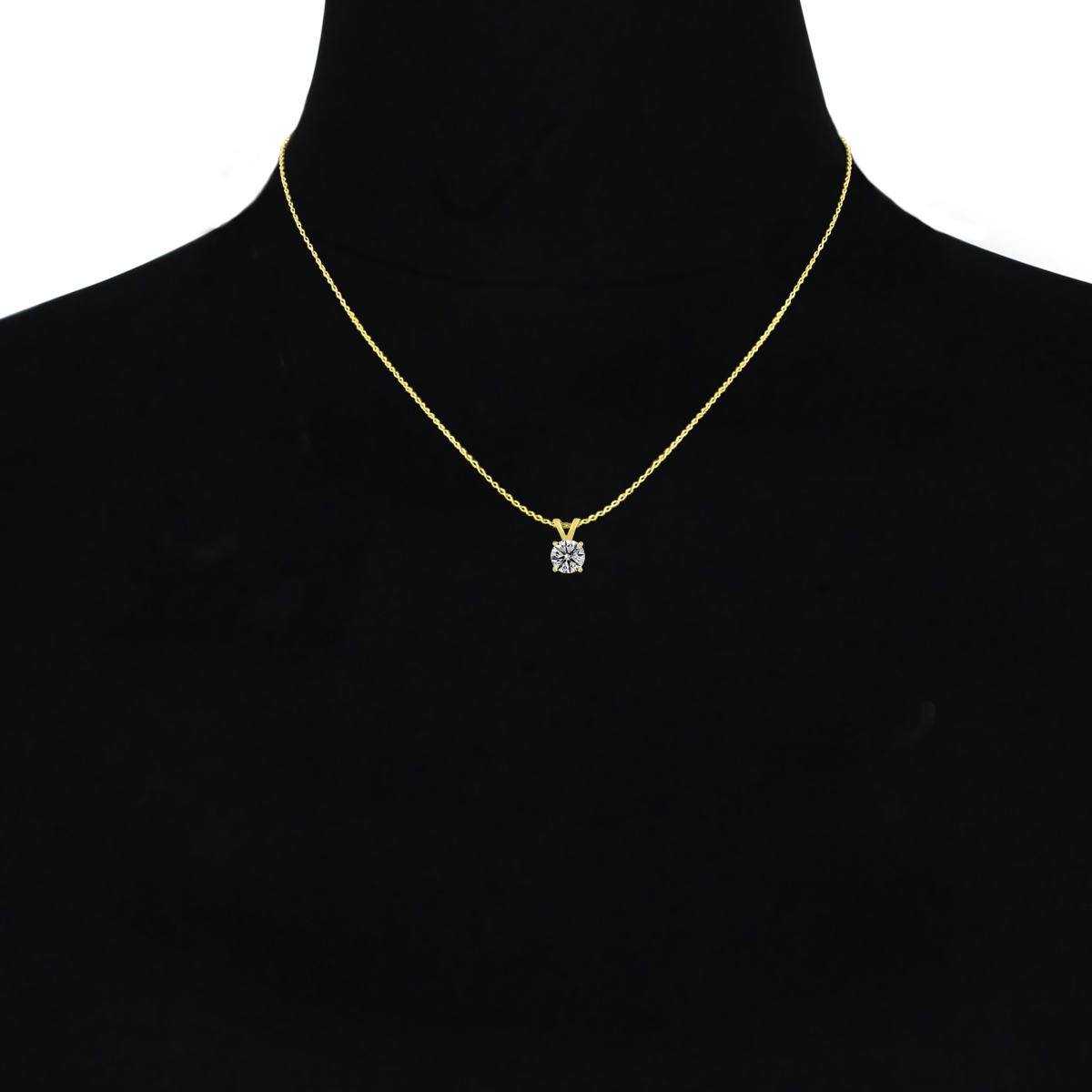 SuperJeweler 1/4 Carat Lab Grown Diamond Necklace in Yellow Gold with Free 18 Inch Chain For Women