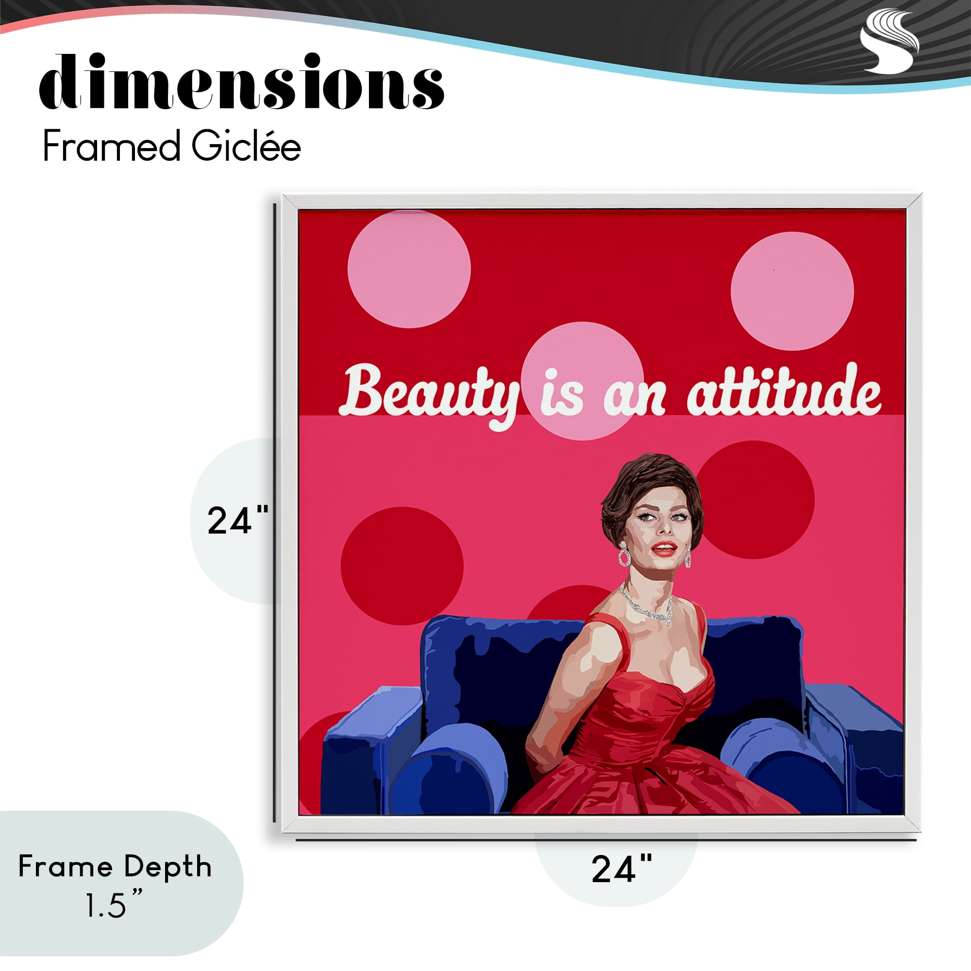 Stupell Industries Beauty Is An Attitude White Framed Giclee Art, design by Lynnda Rakos