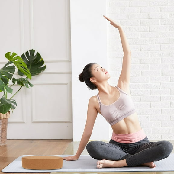 Yoga Blocks Density Cork Oval Aid Workout Block Calf Stretch Support Heel For Squats Yoga Bolsters