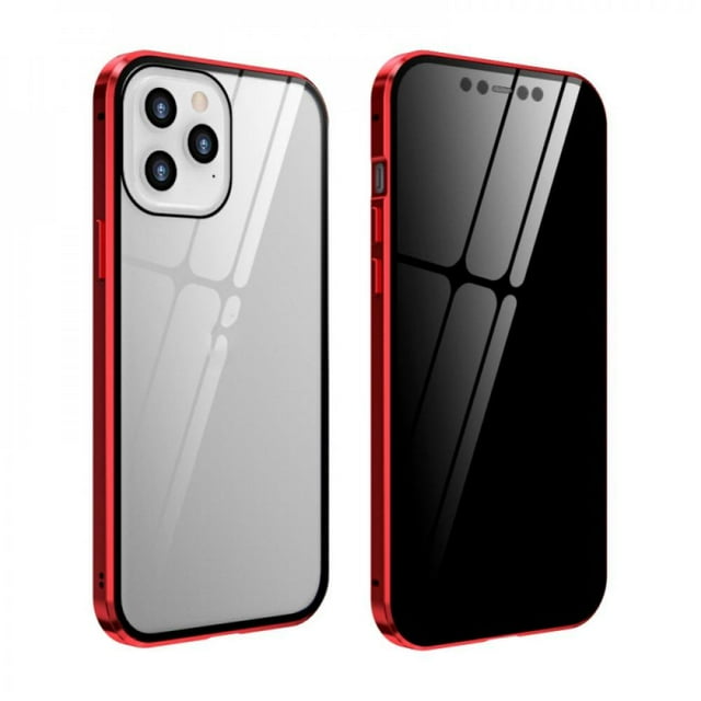 OUSITAID Anti-Peeping Full Body Case Clear Tempered Glass Metal Bumper Protection Privacy Cover For 12/ 12 Max/ 12 Pro