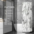 thumbnail image 2 of Grey Marble Shower Curtain for Bathroom, Abstract Granite Marble Fabric Modern Luxury Art Waterproof Shower Curtain Set Unique Bath Accessories, White Gray, 72x72, 2 of 6