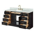 thumbnail image 2 of Ariel Hepburn 61 In. Rectangle Sink Vanity With 1.5 In. Carrara White Countertop In Black, 2 of 6