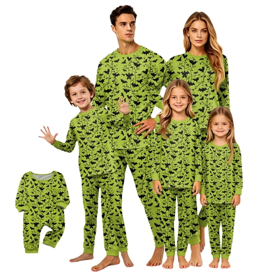 Racifhz Matching Family Halloween Pajamas Set Soft Long Sleeve Top and Pants Loungewear Holiday Sleepwear Cozy Nightwear for Family Autumn Fall Theme Party and Gifts