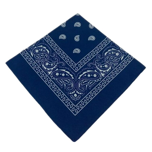 Eigraketly Moda Unisex Bandana Hop Pañuelo cuadrado grande Estampado de Cachemira Diadema Muñequeras Pañuelo para la cabeza Pañuelo de tinte Ciclismo Azul oscuro