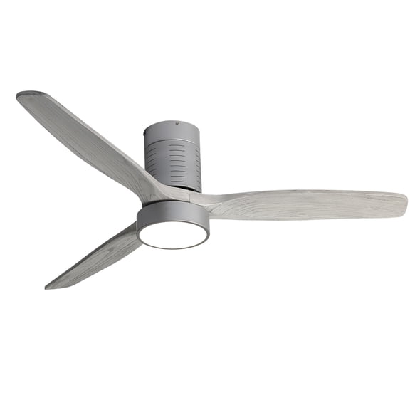 Sofucor 52" Gray Modern Ceiling Fan with Integrated LED Light and Remote Control