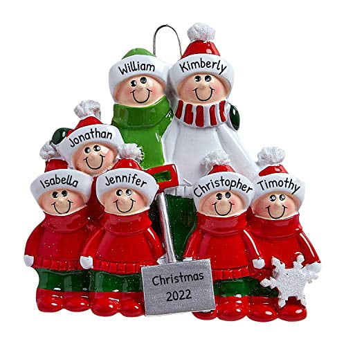 Personalised By Hand Christmas Tree Decoration Shovel Family Of 5 