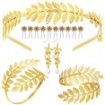 thumbnail image 1 of SZTXJ 5 Pcs Greek Goddess Costume Accessories Set for Women Golden Leaf hair Hoop Hairpin Earrings Armband Leaf Dangle Earring Bridal Wedding Headpiec, 1 of 5