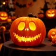 thumbnail image 4 of Halloween Lighted Pumpkin, Large Plastic LED Pumpkins Decoration for Thanksgiving Day Outdoor Yard Porch Home Storefront Holiday Display Decor, 4 of 6