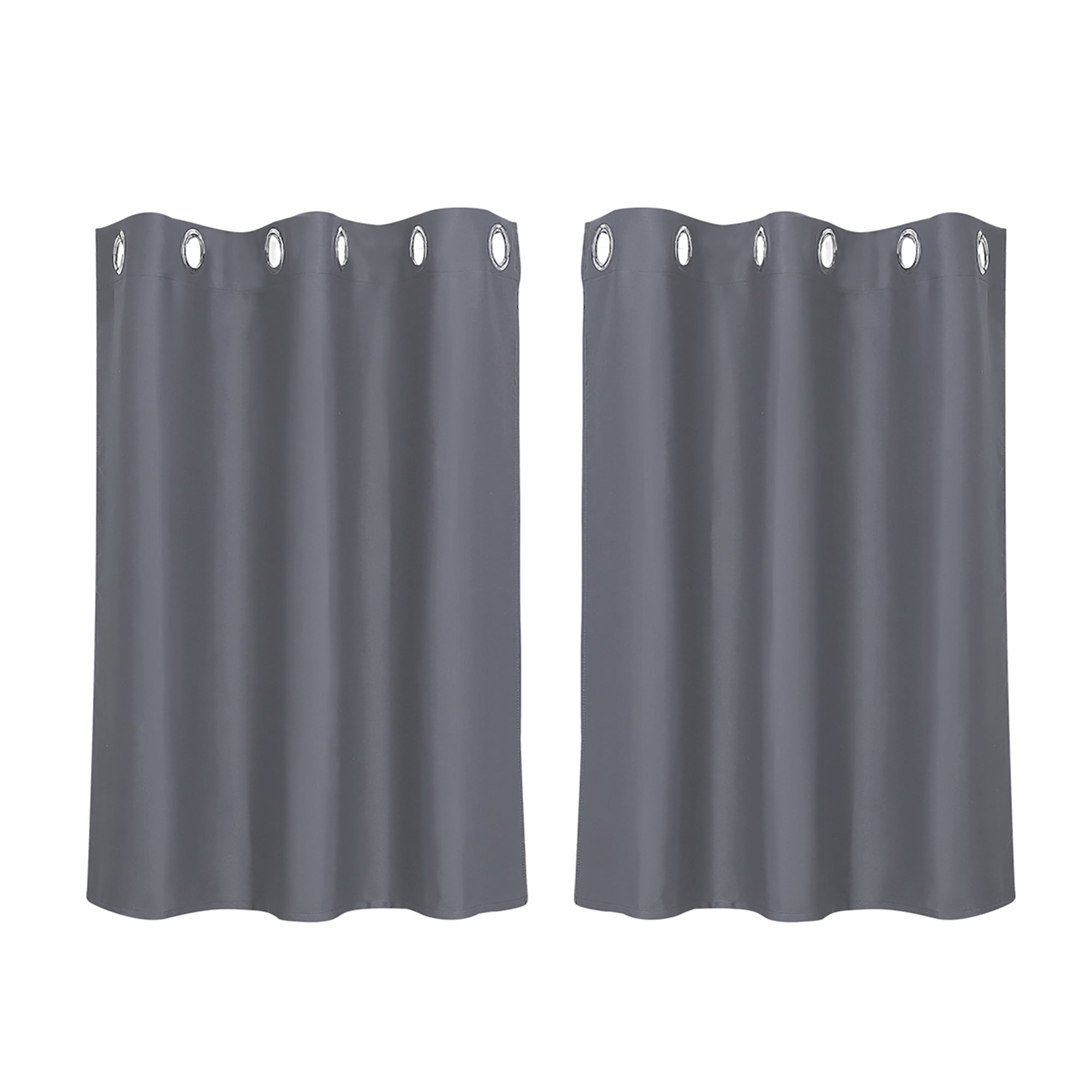 Kitchen Small Window Blackout Curtains Panels Set of 2 Gray 42" x 36