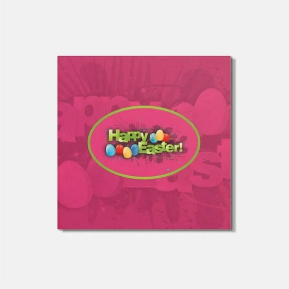Happy Easter Color Eggs 4'' X 4'' Square Wooden Coaster