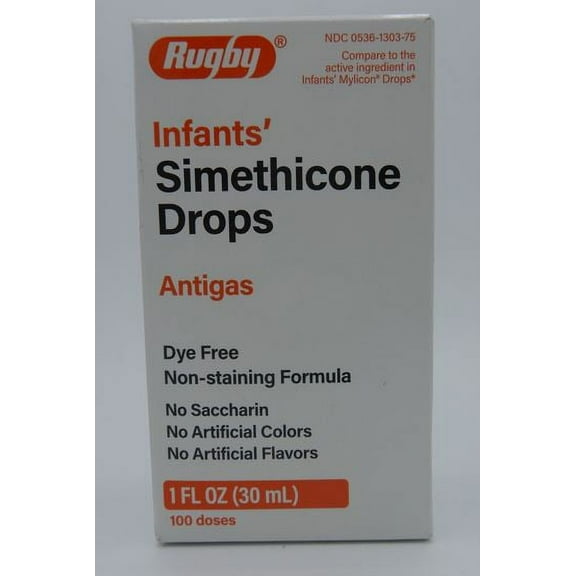 Newborns, Infants & Children Gas Relief Simethicone 20 mg/0.3ml Drops Dye Free Generic for Mylicon 1 oz (30ML) by RUGBY