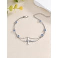 thumbnail image 4 of CACA LADY Cross Bracelet Light Blue Bracelet 925 Sterling Silver December Birthstone Anniversary Jewelry for Mom Women Wife, 4 of 6