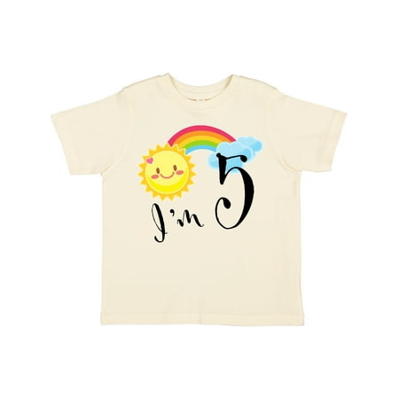

Inktastic I m 5- Fifth Birthday Sun Rainbow Gift Toddler Boy or Toddler Girl T-Shirt
