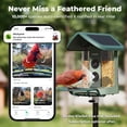 thumbnail image 6 of Kiwibit Solar Smart Bird Feeder with Camera, 8MP 4K UHD Video, Long Battery Life, AI Identify 10000+ Species, Ideal Gifts for Bird Lovers, Green, 6 of 11