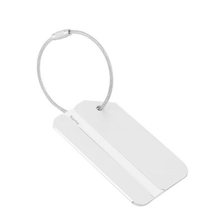 Rectangle Name Tags - Unique Bargains Outdoor Travel Aluminium Alloy Rectangle Luggage Tag Name Label Silver Tone