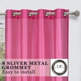 thumbnail image 3 of Ruthy's Textile 2- Piece Faux Silk Grommet Curtain Panels - 54" by 84" Inch Total Width 108" X 84" -Pink, 3 of 10