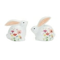 thumbnail image 2 of Melrose International Terra Cotta Bunny Figurine with Painted Floral Design (Set of 4), 2 of 4