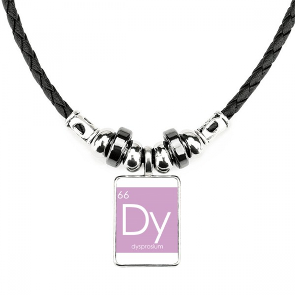 Chestry Elements Period Table Lanthanide Dysprosium Dy Necklace Jewelry Torque Leather Rope Pendant