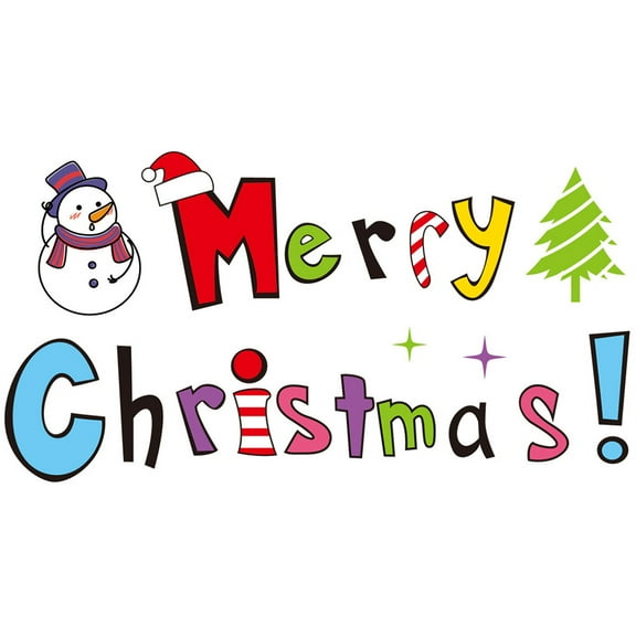 Christmas Window Stickers Merry Christmas Wall Art Clings Decal Stickers Xmas Outdoor Clings Decorations