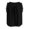 thumbnail image 6 of vigerkar Women Summer Boho Lace Tie Front Tank Beach Vacation Top Button Down Sleeveless Cardigan Crop Y2k Tops Black, S, 6 of 7