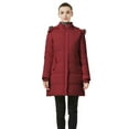 thumbnail image 6 of GGleaf Women's Plus Size Winter Thicken Puffer Coat Warm Snow Jacket with Fur Removable Hood Burgundy Red 4X, 6 of 7