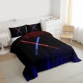 thumbnail image 3 of Manfei Red Blue Gradient Light Queen Comforter Set,Video Games Theme Bedding Sets,Modern Fashion Gaming Bedding Comforter Set For Boys,Ultra Soft Home Decor Reversible,3 Pieces, 3 of 8