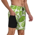 thumbnail image 3 of Goofa Green Various Lemons Printed Men's Swim Trunks Board Shorts Quick Dry Mens Swimming Trunks with Compression Liner,Breathable Fit Hawaii Beach Shorts-Medium, 3 of 9