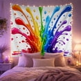 thumbnail image 2 of Rainbow Paint Explosion Against White Background, Energetic Psychedelic for Art Lovers, Dynamic Splatter Burst Art, Housewarming Gift Tapestry Wall Hanging for Bedroom and Living Room, 2 of 7