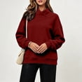 thumbnail image 5 of Horkkom Mock Neck Sweatshirt Solid Color Casual Long Sleeve Tops Oversized Pullover Fall Sweatshirt XL, 5 of 6