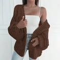 thumbnail image 2 of ShomPort Womens Oversized Thick Open Front Cardigan Sweaters Cable Knit Long Sleeve Solid Color Outwear Coats, 2 of 4
