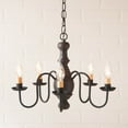 thumbnail image 2 of Irvins Country Tinware 5 Arm Lancaster Wood Dining Room Chandelier in Americana White, 2 of 3