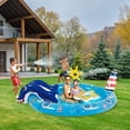 thumbnail image 1 of Centro de juegos inflable Vida marina Piscina con tobogán Piscina para niños pequeños Jardín de verano Patio trasero Parque Tobogán de agua Juguete para salpicaduras, 80 "x 60" x 25 ", 1 of 4