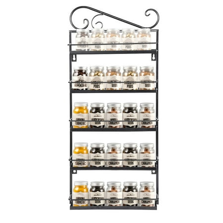 Wall Mounted Spice Rack Organizer For Cabinet Pantry Door Kitchen