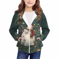 thumbnail image 2 of YUNAFFT Girls & Boys Christmas Print Hooded Sweatshirt with Zipper Pockets Casual Sporty Jacket 4-12Y, 2 of 6