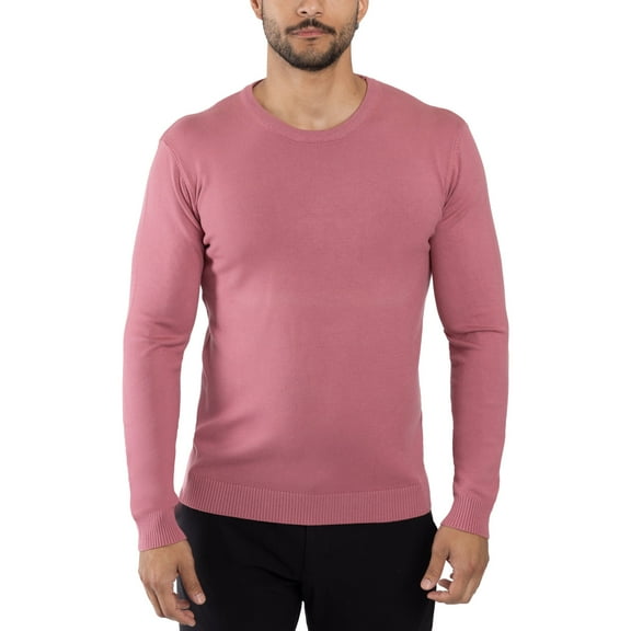 X RAY Mens Crew Neck Sweater Slim Fit Midweight Pullover Sweater for Men for Casual Dressy Wear (Big & Tall Available), Dusty Mauve, M