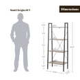 thumbnail image 2 of LuxenHome 4-Shelf 58.3" H x 23.62" W Wood and Metal Ladder Bookcase, 2 of 12
