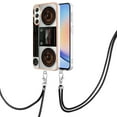 thumbnail image 2 of for Samsung Galaxy A25 5G Crossbody Strap Phone Case, Anti-Fall Pattern Clear Design Transparent Soft & Flexible TPU Drop and Shockproof Protective Cover with Adjustable Nylon Neck Strap, Retro Radio, 2 of 7