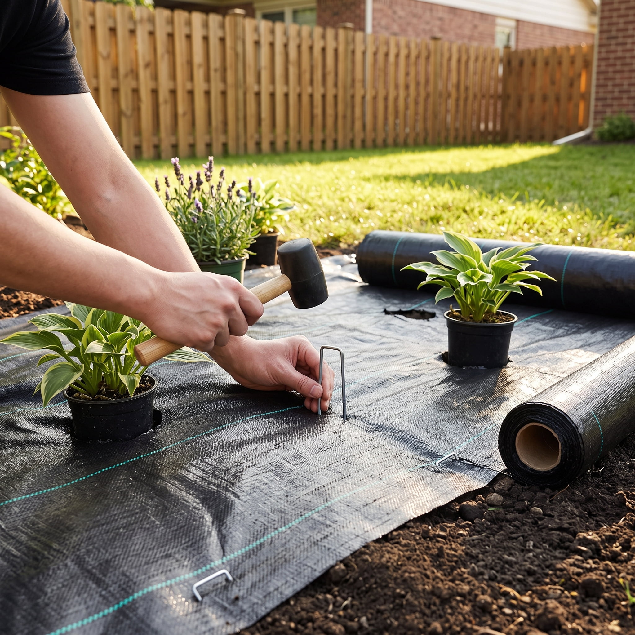 Weed Barrier Landscape Fabric 4x50FT 3.2OZ Heavy Duty PP for Garden Flower Beds Driveway