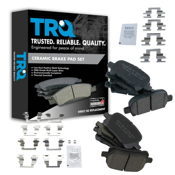 TRQ Front & Rear Premium Posi Ceramic Disc Brake Pad Set for Toyota New BFA13097