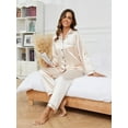 thumbnail image 6 of Pajamas for Women: Syphoria Womens Pajamas, Two-Piece Long Sleeve with Long Pajama Pant Set Button Down Lounge Sets for Women, 6 of 6