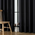 thumbnail image 2 of OVZME Bethany Light Filter Curtains 72 Inches Long 2 Panels, Fresh Slub Solid Faux Linen Textured Black Door Curtains for Living Room,Airy Farmhouse Curtains & Drapes with Rod Pocket, 40Wx72L Inch, 2 of 5