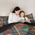 thumbnail image 5 of Homewish Vintage Paddle Bedding Comforter Set 2pcs for Kids Children Teens,Lake House Twin Comforter Sets Microfiber,Blue Brown Breathable Bedding Set,Ultra Soft Home Decor,Reversible, 5 of 8
