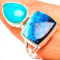 thumbnail image 1 of Large Shattuckite, Amazonite Ring Size 11 (925 Sterling Silver)  - Handmade Boho Vintage Jewelry RING127779, 1 of 3