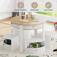 thumbnail image 7 of Garvee Versatile Kids Table and 4 Chairs Set – Wooden Round Multi-Activity Desk with Storage, Includes 4 Fabric Drawers, Nesting Design for Toddlers’ Play, Art, Craft, and Reading – White and Yellow, 7 of 7