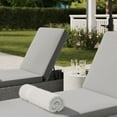 thumbnail image 6 of Martha Stewart Indoor-Outdoor Adjustable Patio Chaise Lounge Chair in Gray Rattan Wicker with Gray All-Weather Cushions, 6 of 12