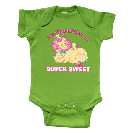 

Inktastic My Grandfather Is Super Sweet Cotton Candy Lions Gift Baby Boy or Baby Girl Bodysuit