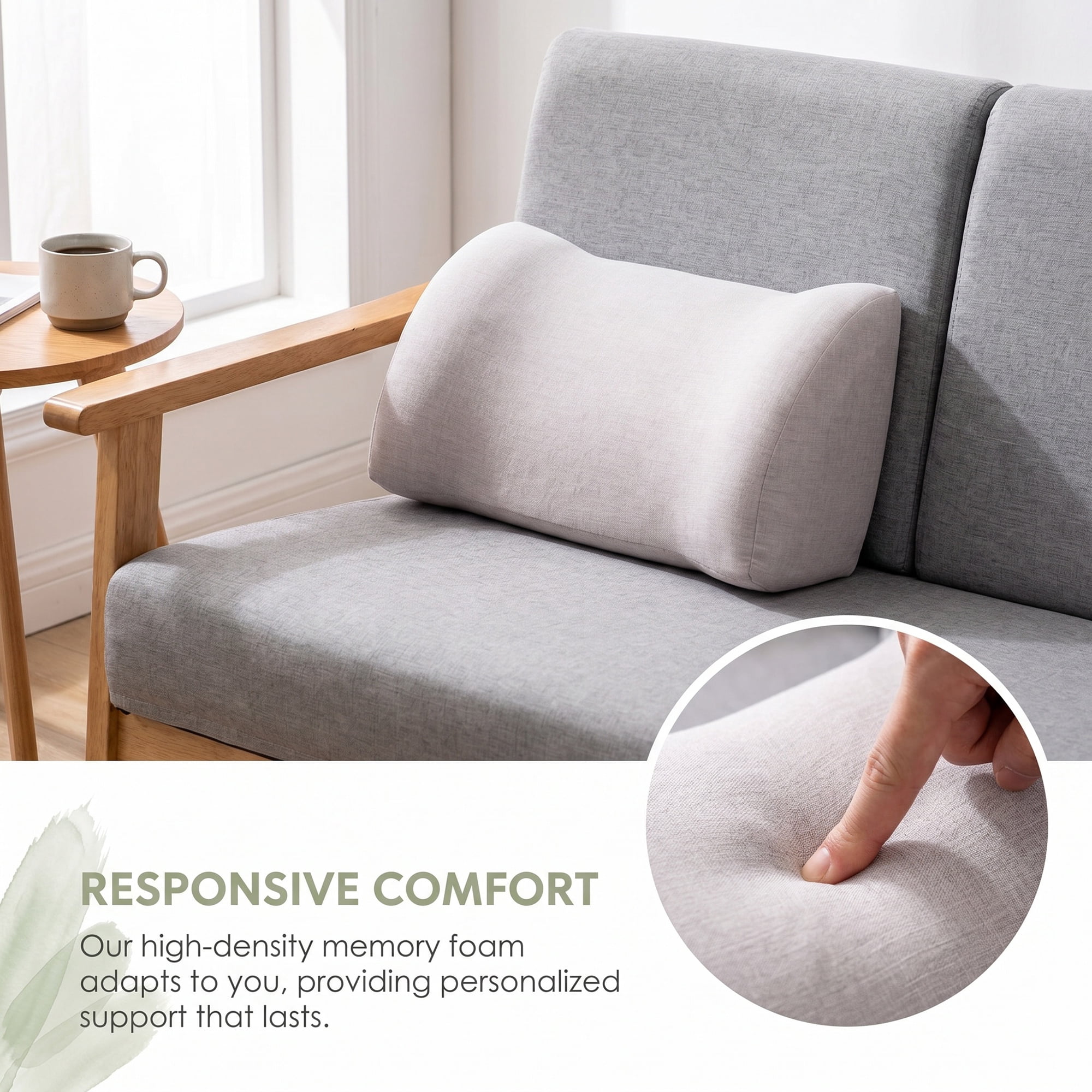 Unique Bargains Lumbar Support Pillow Back Support White 17.7" x 7.5" x 11"