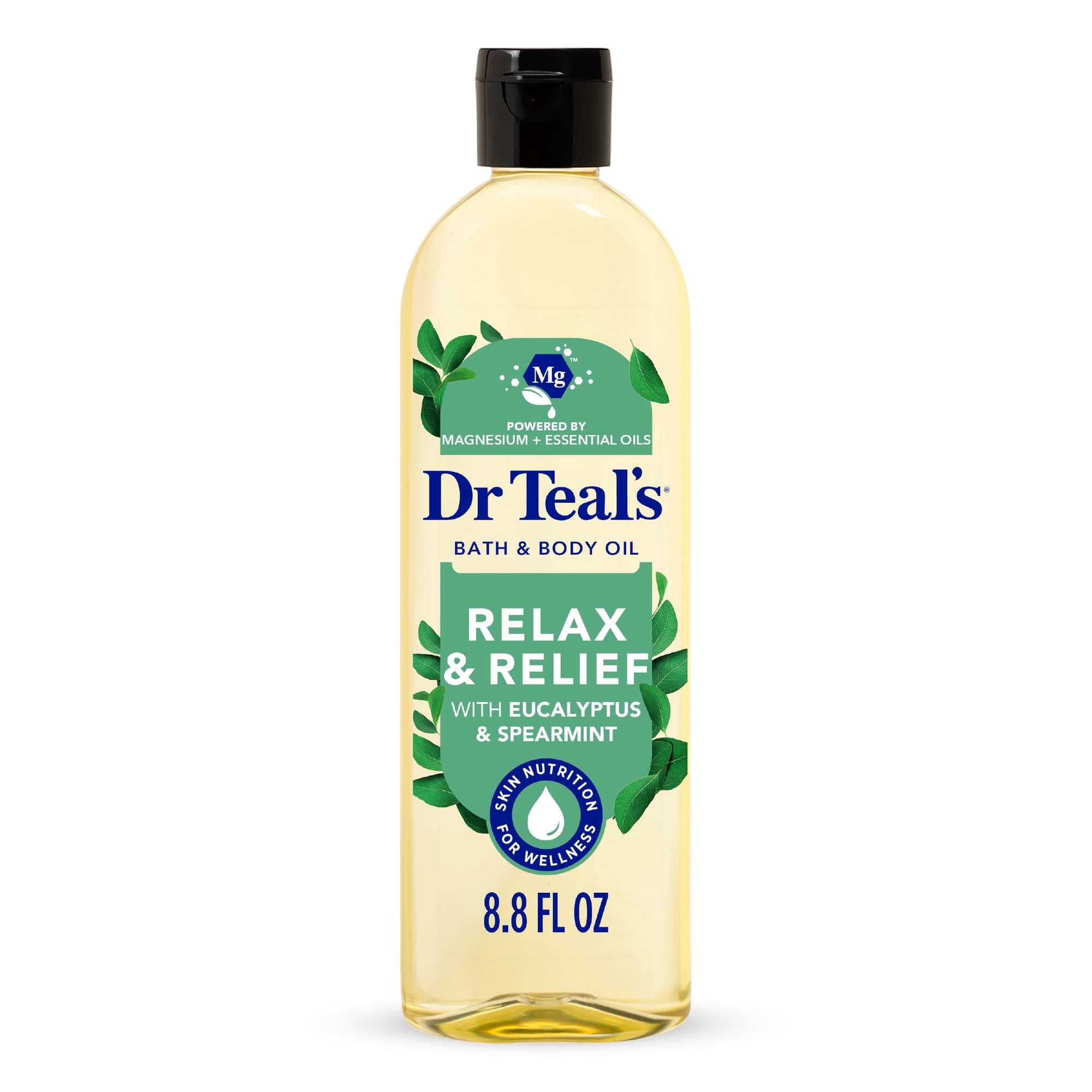 Dr Teal's Relax & Relief Bath & Body Oil with Eucalyptus & Spearmint Essential Oils, 8.8 fl oz