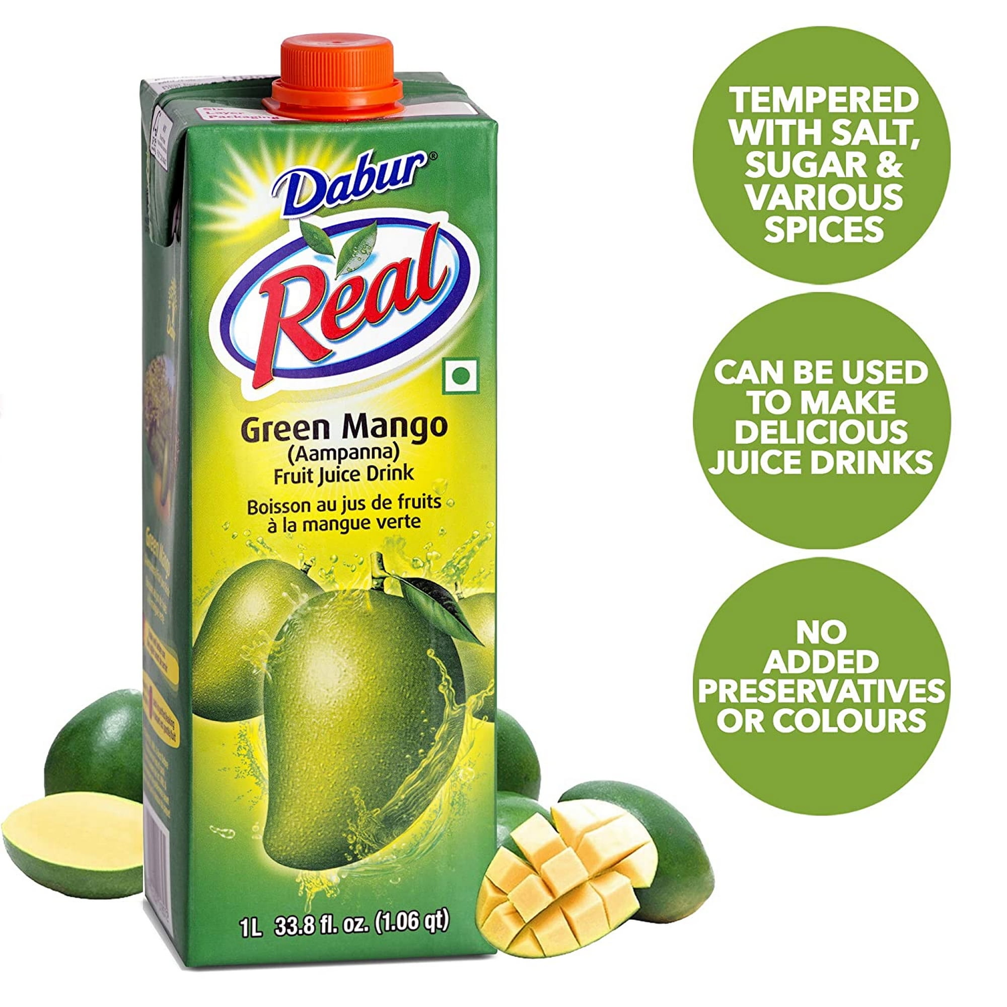Dabur Real Green Mango mpanna Fruit Juice Drink 1 Ltr 33 8 Fl Oz Walmart Com